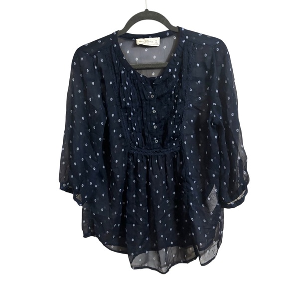 Abercrombie & Fitch Tops - Abercrombie & Fitch‎ Y2K Sheer Blue Peasant Top Medium